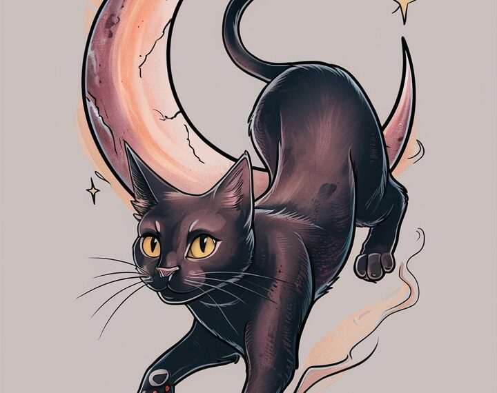 Cat and Moon Tattoo Meaning & Symbolism